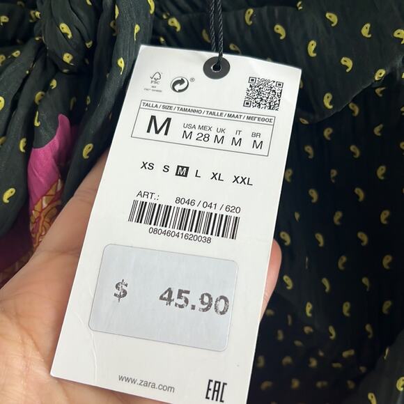 NWT Zara Boho Front Tie Mini Skirt Back Zip Festival Medium - Picture 4 of 6